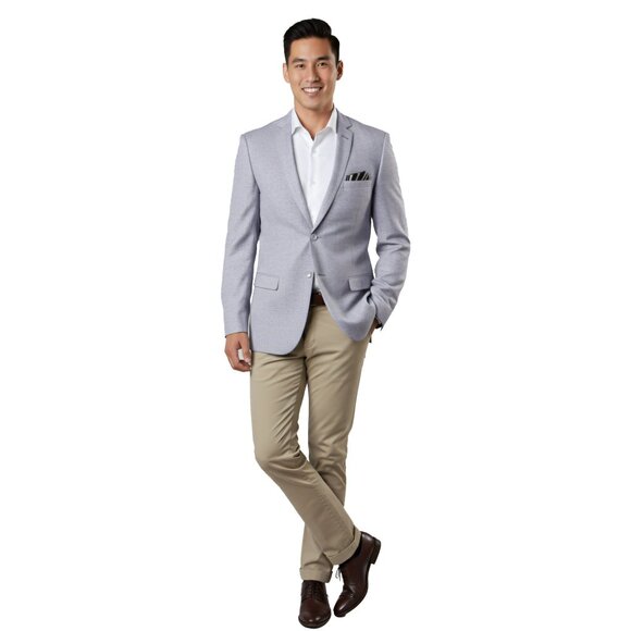 Men's Textured Blue Lavender Blazer Jacket by Tazio - Picture 5 of 8